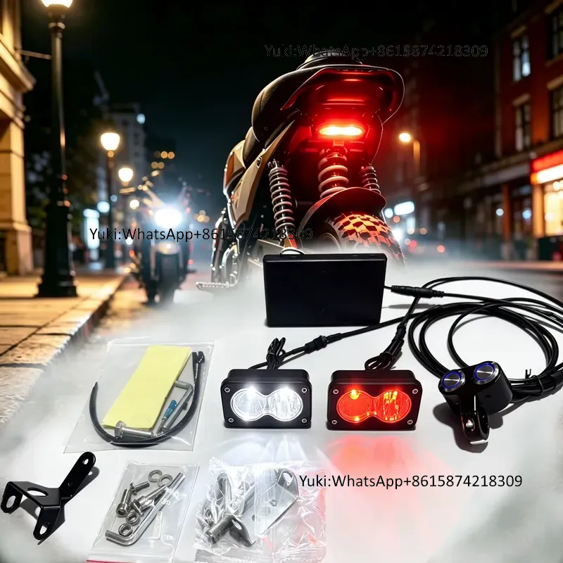 Bike Tail Light - ชุดไฟหน้า-ไฟท้าย LED แบบสองเลนส์ ใช้พลังงานแบตเตอรี่ Trontech Universal,