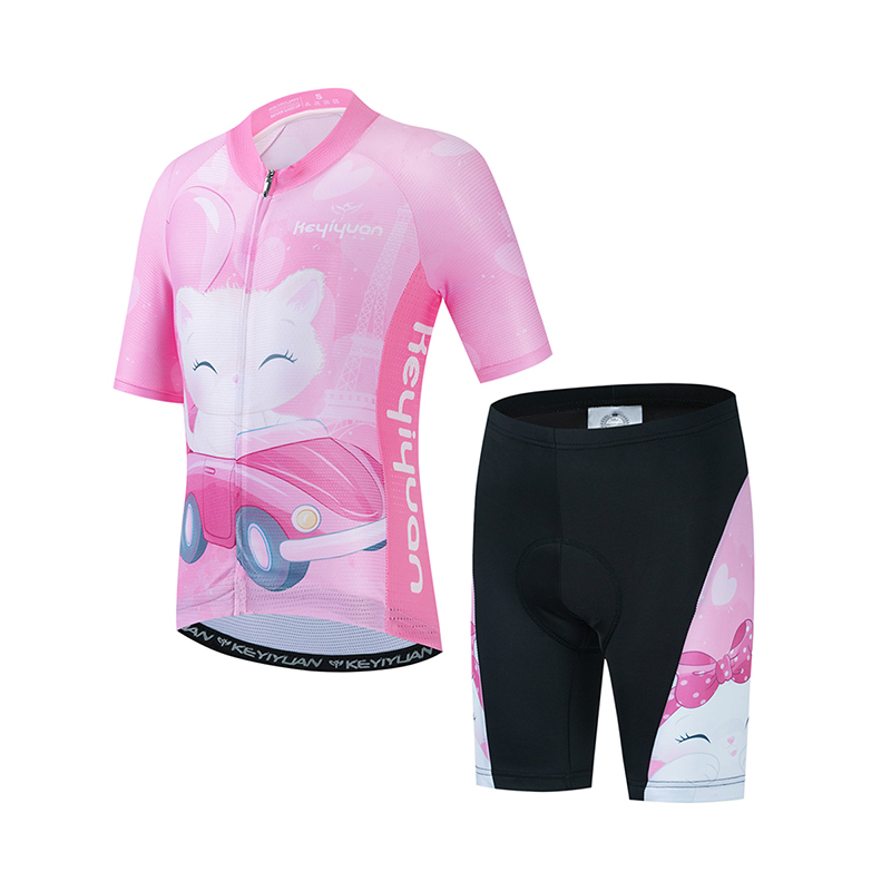 Cycling Protective Gear Kids - KEYIYUAN เด็กแผนที่เสื้อเจอร์ซีย์นักปั่นชุดเด็กผู้หญิงชุดขี่จักรยานแขนสั้นเสื้อผ้าเด็กชุดปั่นจักรยานแขนยาวขายาว Mtb เสื้อยืด Abbigliamento Ciclismo