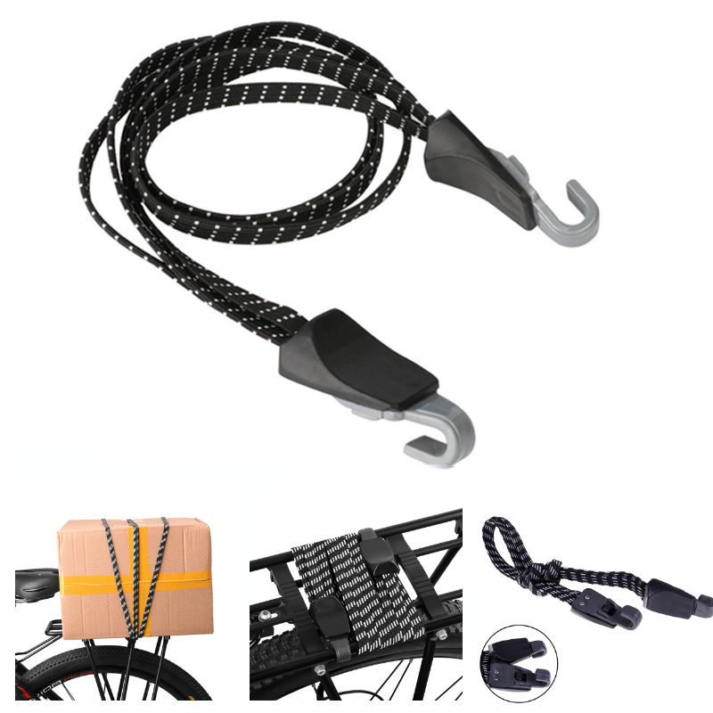 Bike Cargo Rack - เชือกสำหรับจักรยาน สายรัดยางยืดสำหรับจักรยานเสือภูเขา สายรัดสำหรับบรรทุกสัมภาระกลางแจ้ง สายรัดจักรยานแบบพกพา ตะขอเกี่ยวสายรัด สายรัดสำหรับบรรทุกสัมภาระ