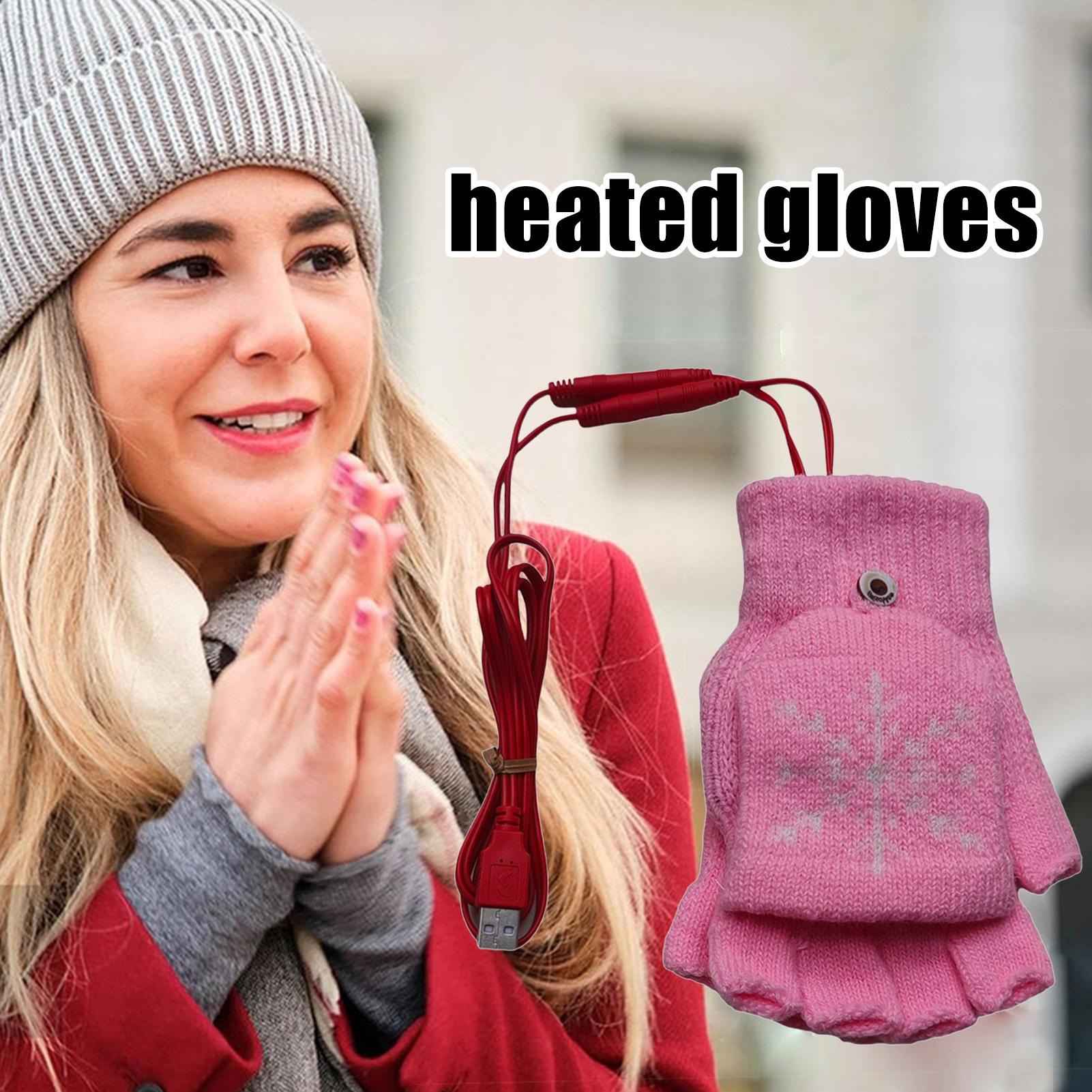 Cycling Gear Weather - ถุงมืออุ่นแบบไม่มีนิ้ว ถุงมืออุ่นแบบ USB สำหรับขี่มอเตอร์ไซค์ อุปกรณ์ฤดูหนาว ที่อุ่นมือ