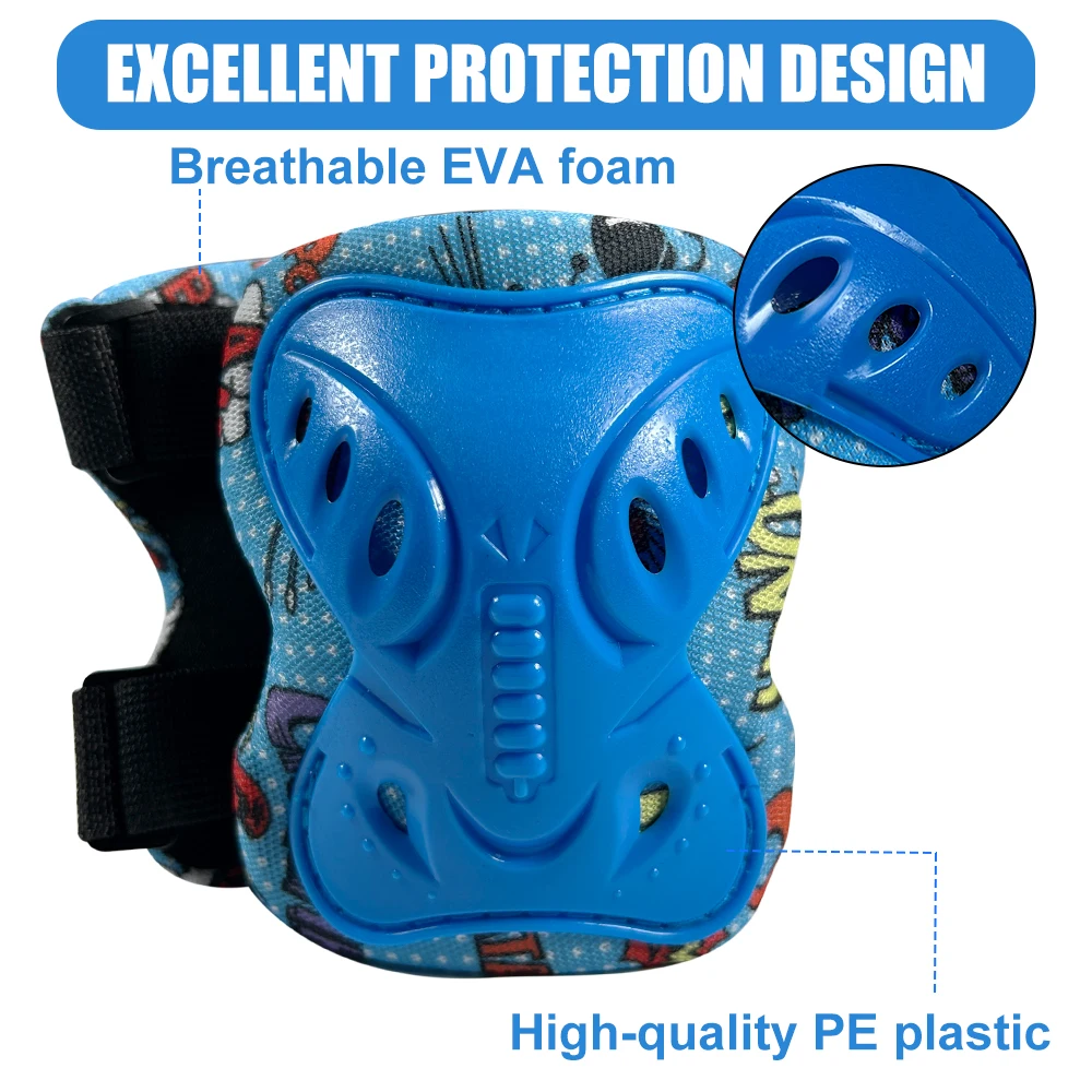 6 ชิ้นเด็ก 3-12 ปีเข่าข้อศอก P - Cycling Protective Gear Kids บทวิจารณ์และราคา